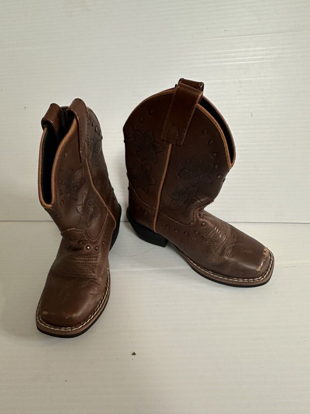 Smokey Mountain Girl's 8.5 Floralie Cowboy Boots Western Leather Embroidered